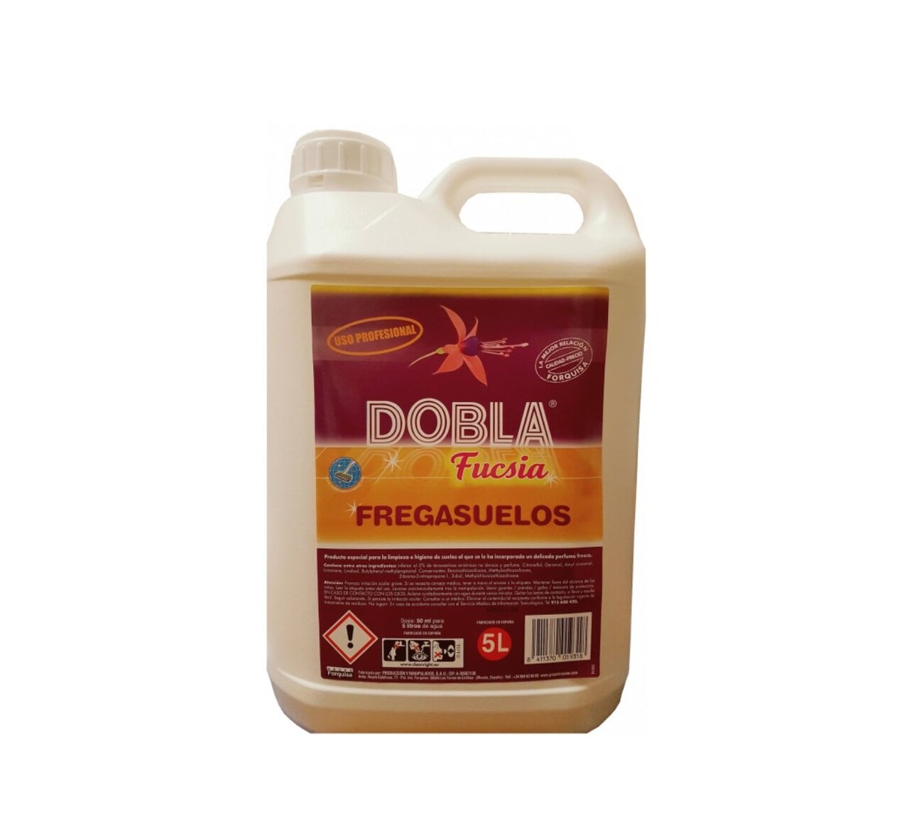 Detergent pentru pardoseala Fucsia 5L, Dobla - imagine 3